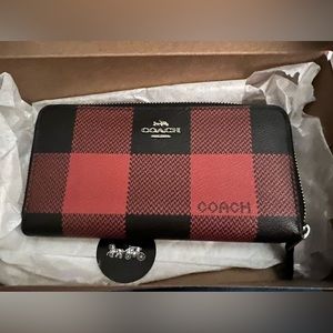 Coach Wallet NWT Buffalo plaid